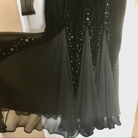 Like new Ann Lawrence blk velvet dress sz 10 Ballroom Gance - Picture 5 of 5